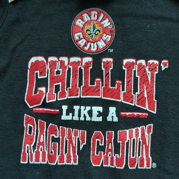 RAJUN CAJUNS of University of Louisiana at Lafayette logo onesie 0-3 months - Picture 6 of 13